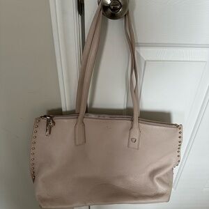 Kate Spade Studded Beige Leather Tote Bag